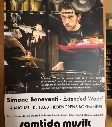 Säsongsstart! Konsert 14/8 kl. 18 I samarbete med Samtida musik: Simone Beneveti – Extended Wood