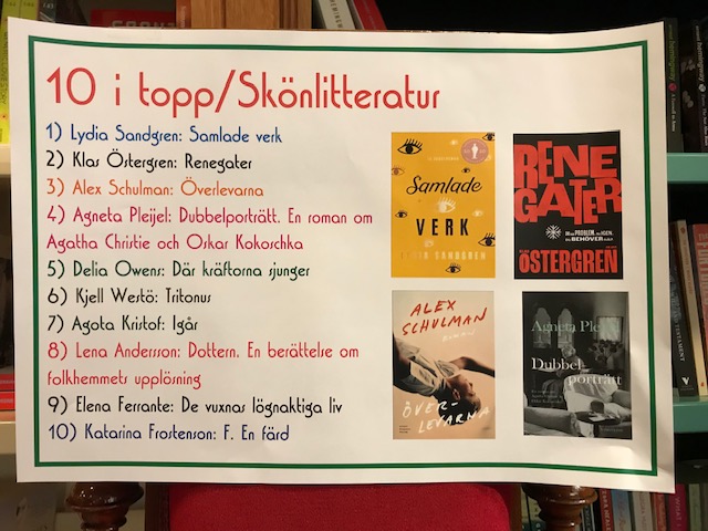Vilka romaner har sålt mest på Hedengrens i december?