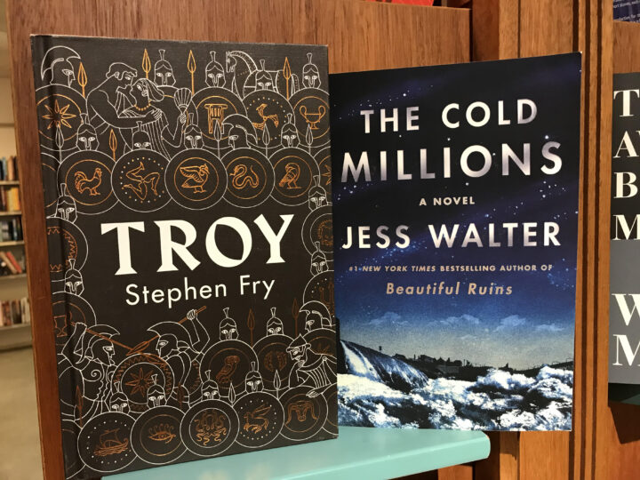 Nytt på avdelningen Fiction: Troy, av Stephen Fry och The Cold Millions, av Jess Walter
