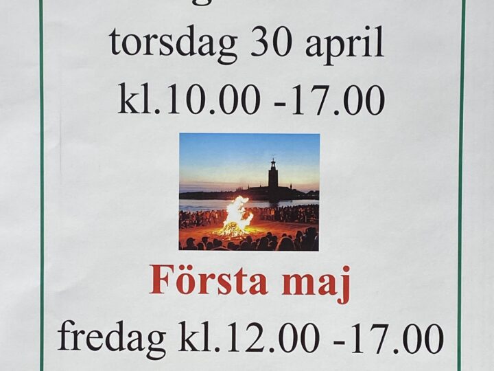 Hedengrens öppettider under valborg och första maj